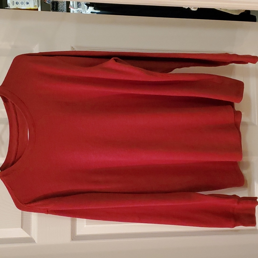Faded Glory red ribbed long-sleeved T-shirt, Size large